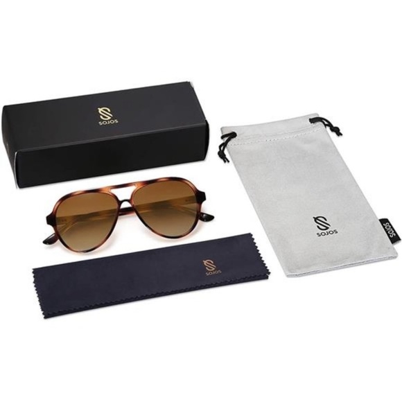 Retro Polarized Aviator Sunglasses Womens Mens Classic Double Bridge Sun Glasses - Picture 3 of 5